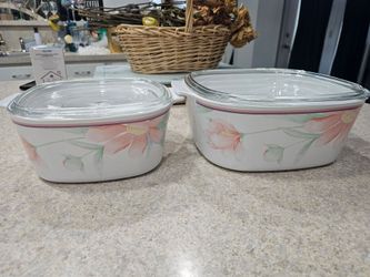 Peony Floral Casserole Dish Set with Lids
