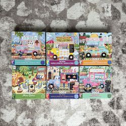 Lot Of 6 Ceaco Food Truck And Camping 500 Piece Puzzles