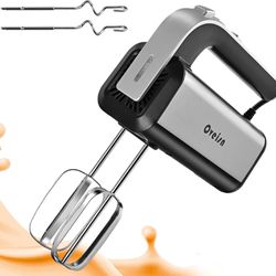 Hand Mixer with Whisk, Traditional Beaters, Grey