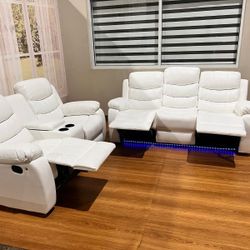 SOFA AND LOVESEAT RECLINERS  ( LED LIGTHS) 