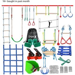 Kids Ninja Outdoor Obstacle Course Zip Line