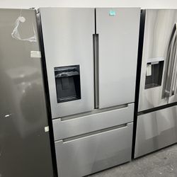 New Mora 4door French door refrigerator with ice and water in stainless steel 