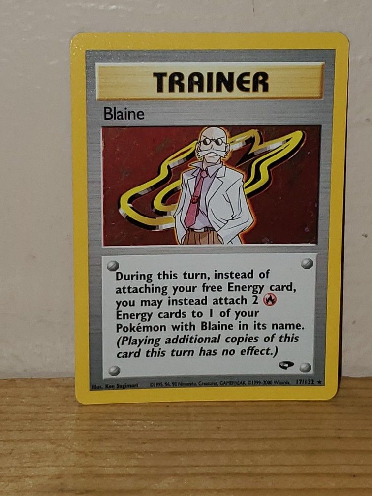 Pokemon Gym Challenge Trainer Blaine Holo Card 17/132! Excellent Condition!