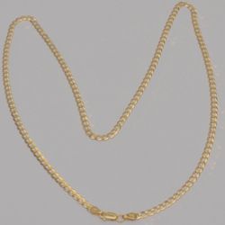14K Yellow Gold Curb Link Chain Necklace 20.5" 3.3mm 5.8g
