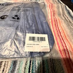 LACE BACK CROC CORSET DARK BLUE Small