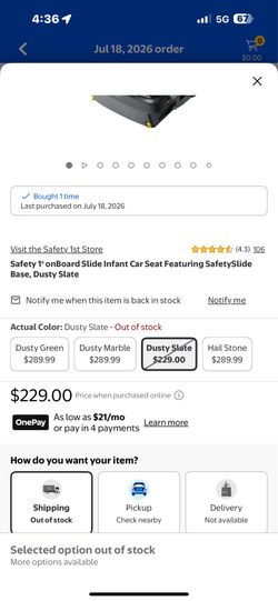 SAFETY 1ST ONBOARD SLIDE INFANT CAR SEATS BRAND NEW