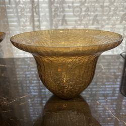 2- Amber Crackle Glass 