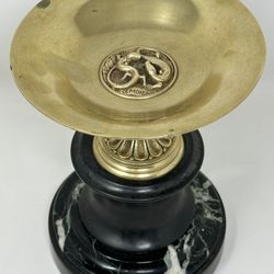 Jules Moigniez Sculpted Brass Marble Tazza Tray