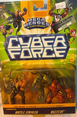 Mega heroes the ultimate encounter cyber force featuring battle Stryker and buzz cut