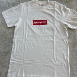 White supreme box logo tee 