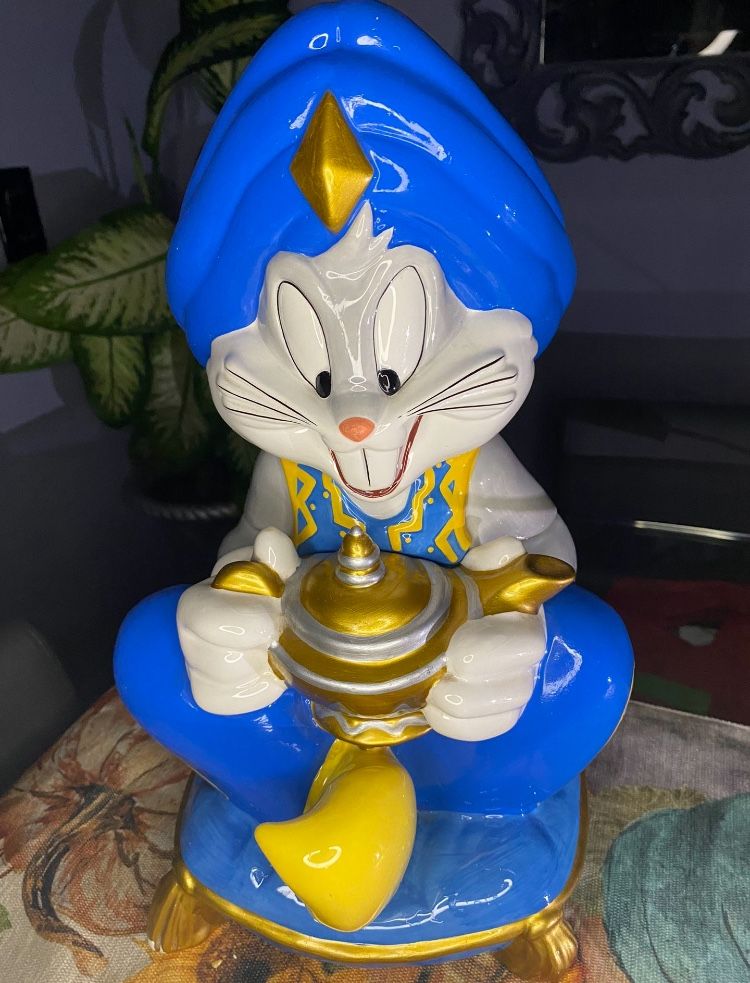 VTG Bugs Bunny Genie Cookie Jar Warner Brothers Studio Store Looney Tunes 1998