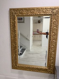 Large Gold Ornate Framed Wall Mirror 63 x 45