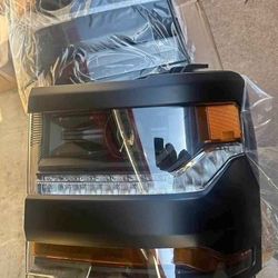 16-18 Chevrolet Silverado LED DRL Projector Headlights Luces Calaveras Micas Faros Focos Faroles Headlamps Chevy 2019 LD