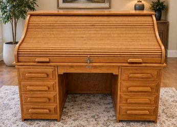 Oak Roll-Top Desk - Delivery available