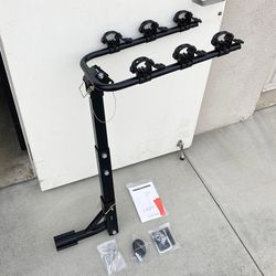 (NEW) in Box $49 Tilt Folding 3-Bike Hitch Mount Rack Bicycle Carrier for 2” Hitch w/ Straps 110 lbs Max