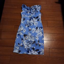 Vestido  Azul Floreado