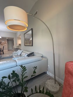 Large extendable Lamp with marble stand.