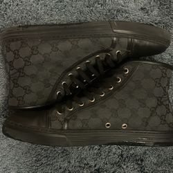 Gucci Monogram High Top Sneakers 'Black' 