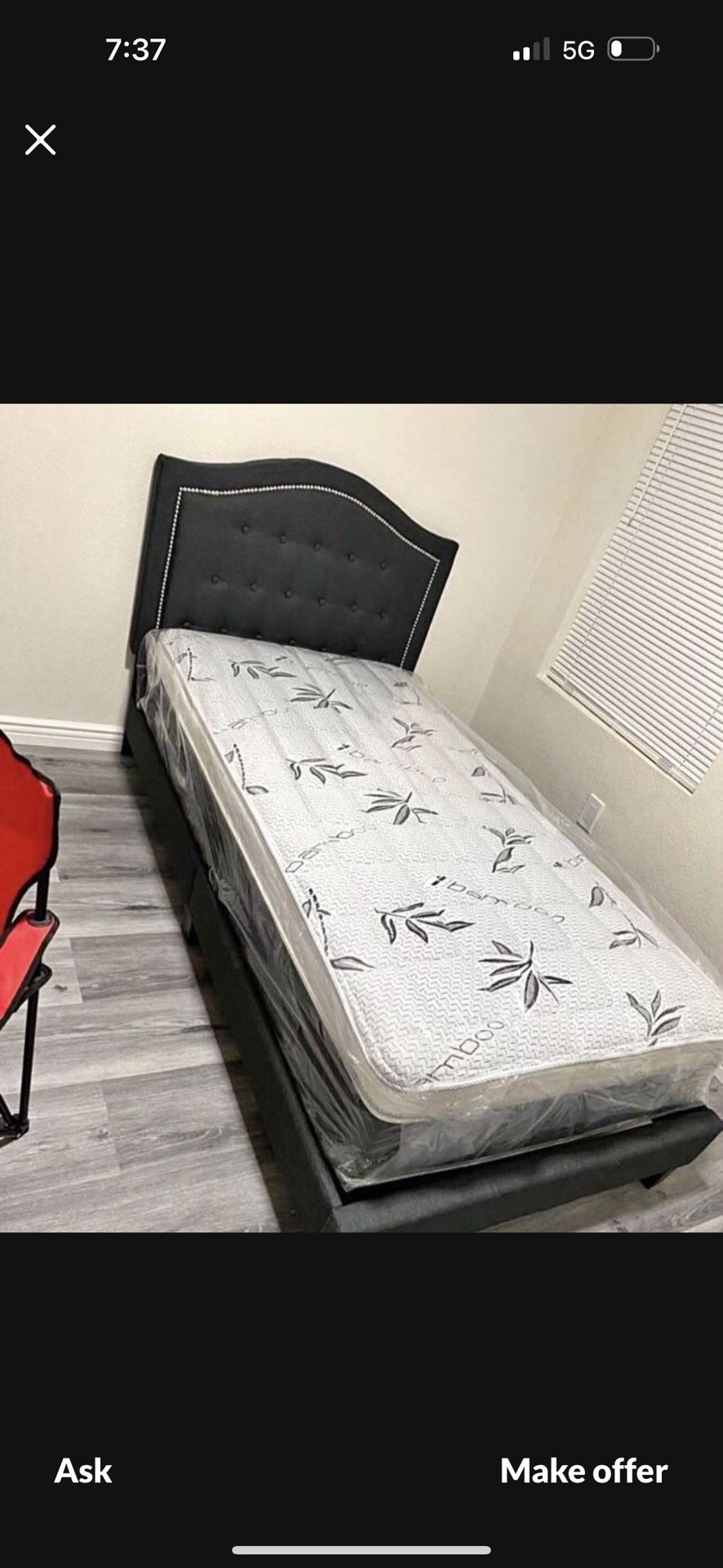 New Twin Bed Frame With Mattress