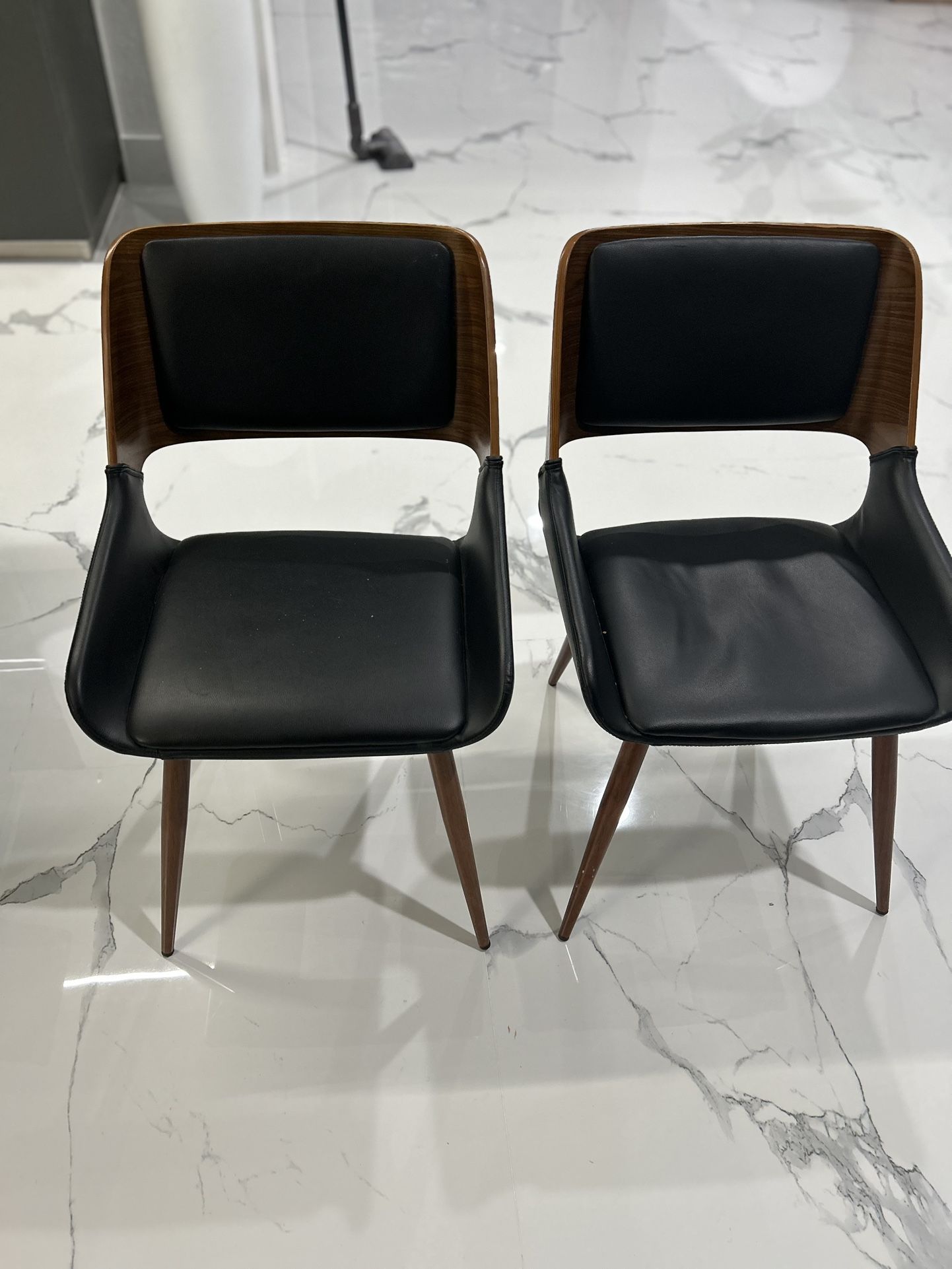 Set Of 4 Mid-Century Modern Fabric Side Chair