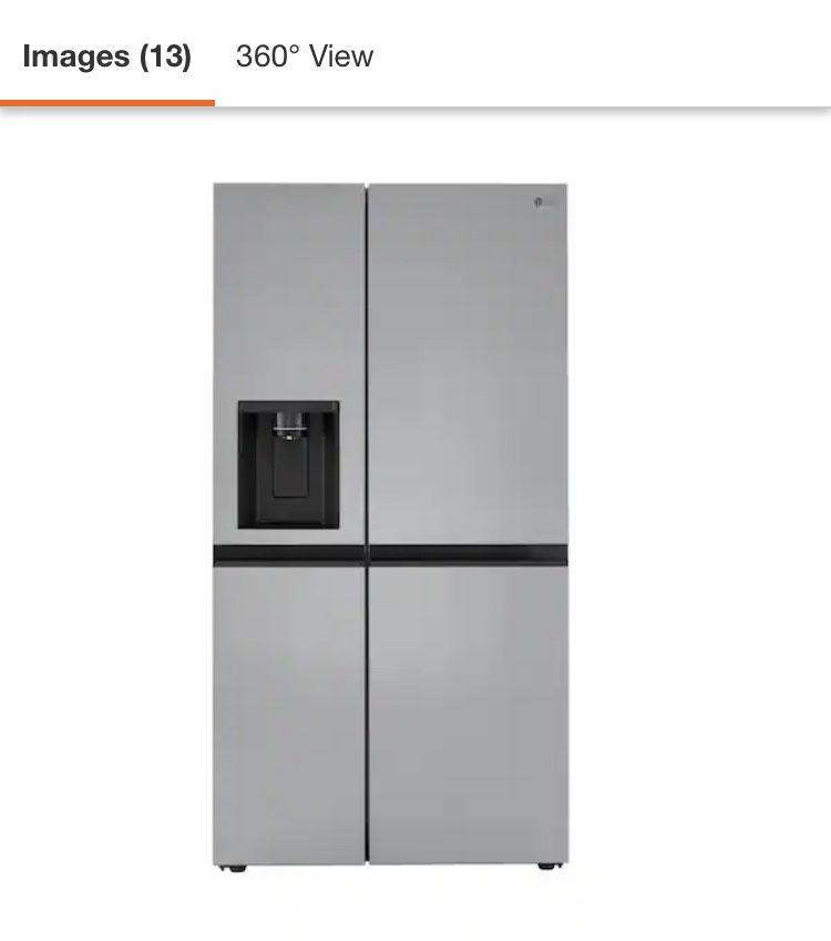 LG 27 cu. ft. Side by Side Refrigerator w/ Door Cooling and Ice and Water Dispenser in PrintProof Stainless Steel