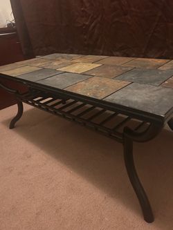 Slate Tile Coffee Table & End Table Set – $75