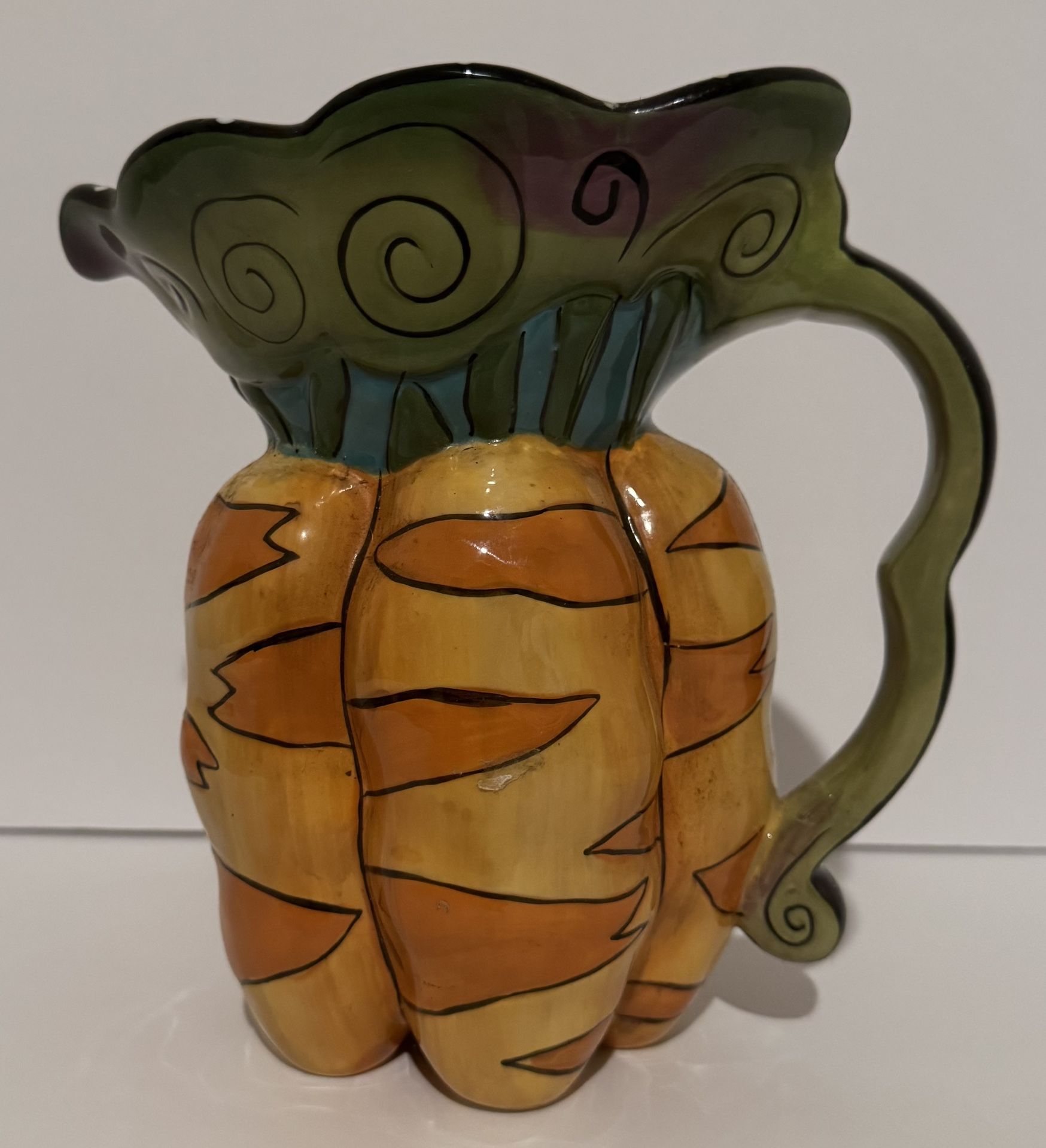 Blue Sky Ceramic Carrots Pitcher Heather Goldminc Farmhouse Country Cottage Core
