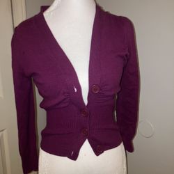 Purple Cardigan With Lace Back 