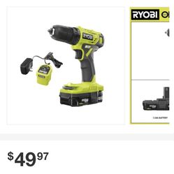 RYOBI ONE+ 18V Cordless 3/8 in. Drill/Driver Kit with 1.5 Ah Battery and Charger