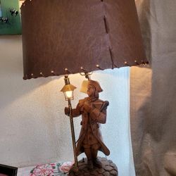 Antique Wood Carving Lamp 