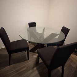 Glass Dining Table With Chairs