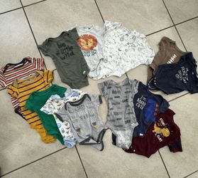 15 Baby Boy Onsies (3-6m) 