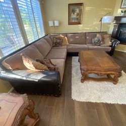 Real Leather Couch Like New
