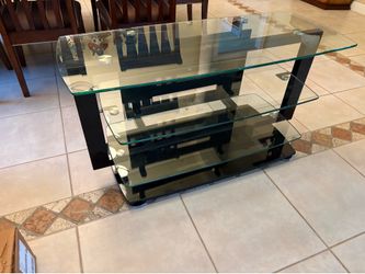 Glass and Metal TV Stand