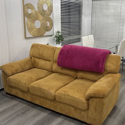 Gold Corduroy Couch 81”