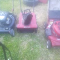 Two Lawn Mowers For Sale And Snowblower For Repair Or Parts