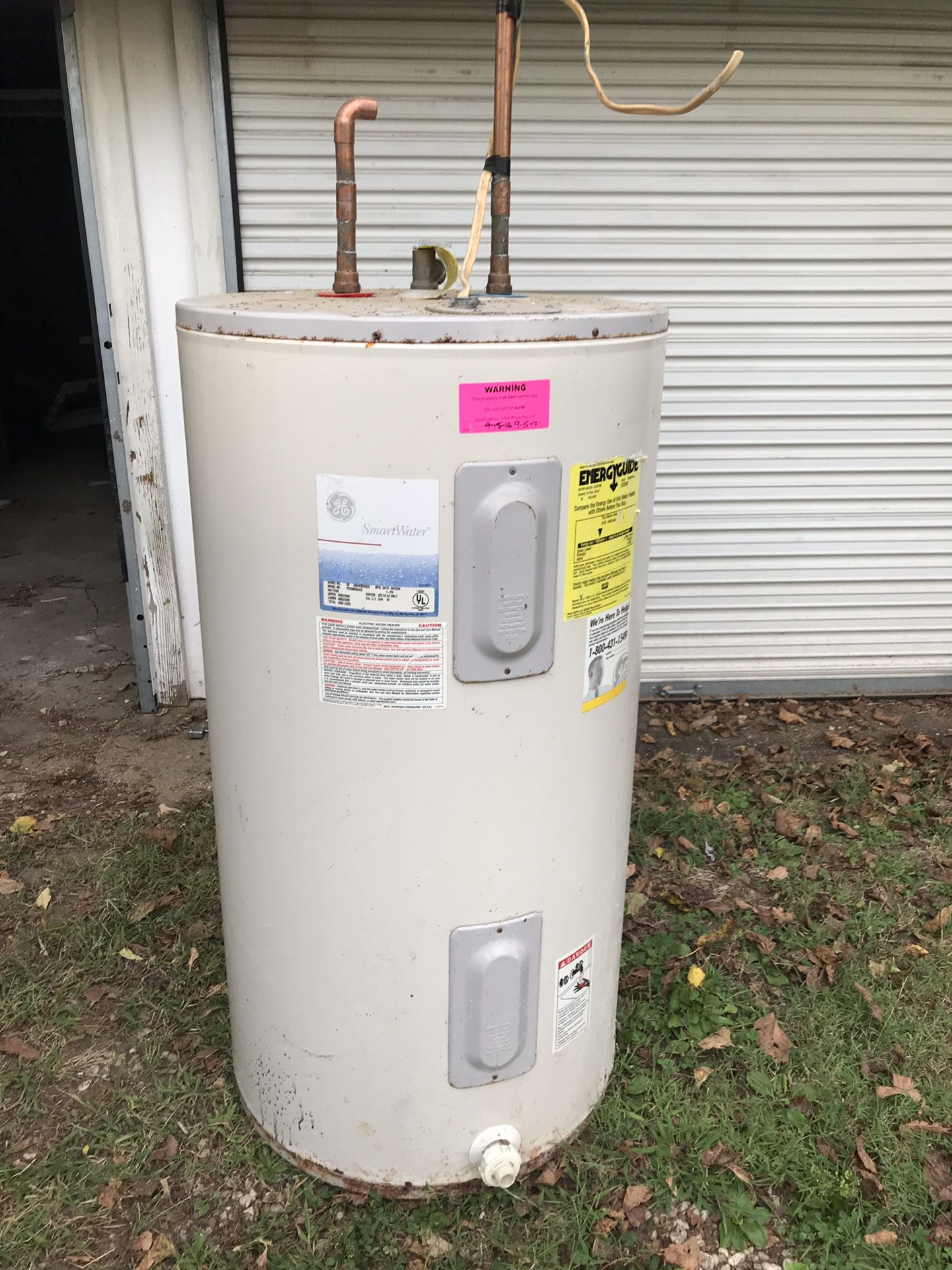 Used GE smart water 50 gal electric water heater