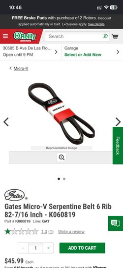 Gates Micro-V Serpentine Belt 6