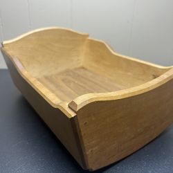 doll cradle - wood stained - see photos for measurements   couple Knicks in wood