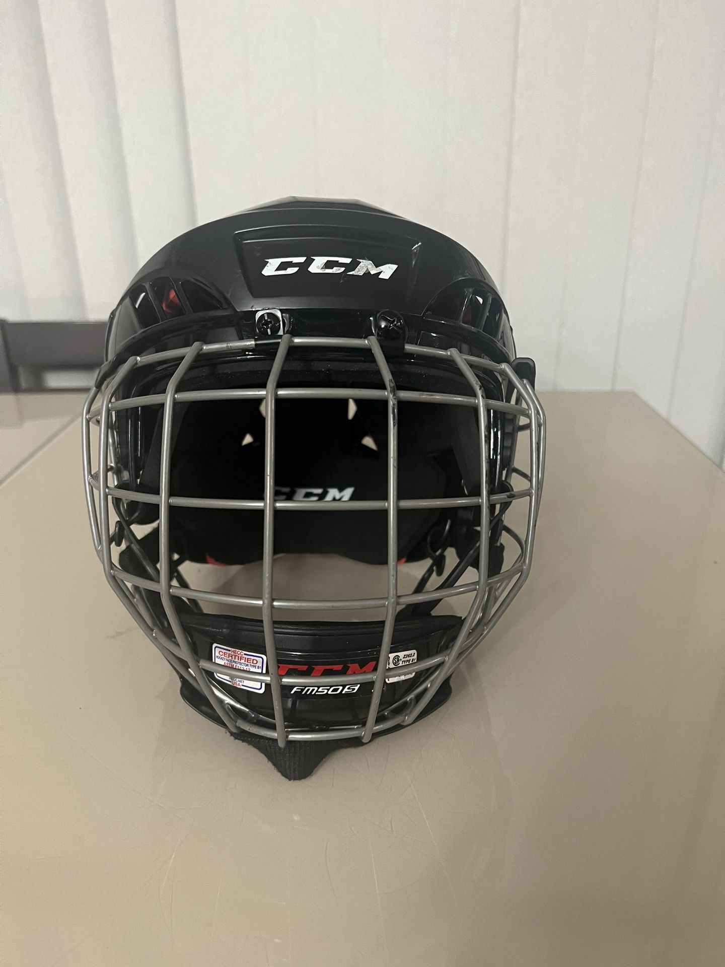 Ccm 50 Hockey Helmet Youth Small W/ MF50S Mask SM-25 Valid Through 2027. Pre owned in good cosmetic condition with normal signs of usage. These blemis