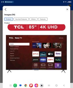 TCL 85-Inch 4K UHD Roku TV and TCL  sound bar
