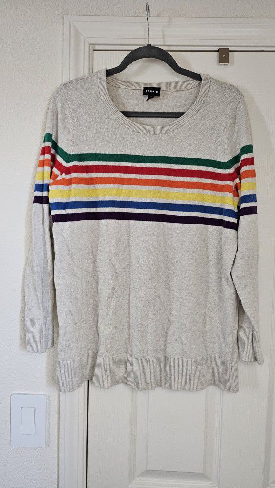 Rainbow Striped Sweater 00 from Torrid
