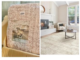 10x14 Washable Area Rug - Neutral Modern Abstract Living Room Rugs, Non-Slip Soft Large Indoor Floor Carpet for Bedroom Home Office & Under Dining Tab