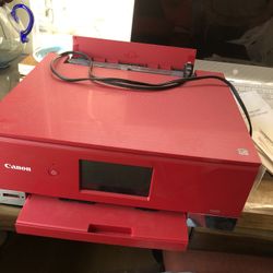 Canon TS8320 All In One Wireless Color Printer, Copier, Scanner, Home Inkjet Printerwith Mobile Printing, Red, Works with Alexa