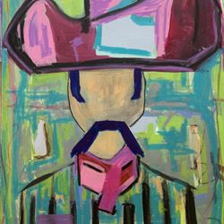 30x40” Abstract Cowboy Canvas Artwork 