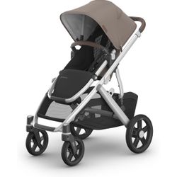 UPPABABY - VISTA V3 STROLLER, THEO (DARK TAUPE/SILVER FRAME/CHESTNUT LEATHER)
