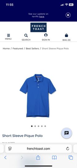 French Toast Boys' Short Sleeve Pique Polo Uniform Shirt 14/16 (youth XL 