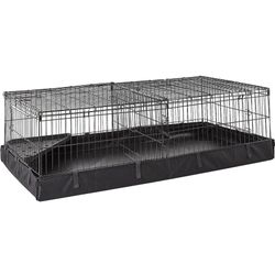 Basics Leakproof Canvas Bottom Guinea Pig Pet Cage with Divider Set, Black, 47.6"L x 24.2"W x 14.0"H 