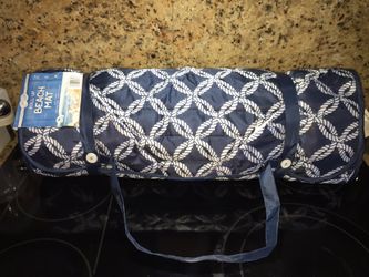 (NEW) Roll Up Beach Mat With Shoulder Strap & Comfort Pillow