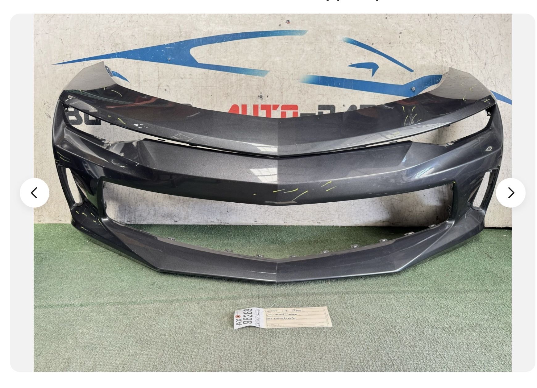 2016 - 2017 - 2018 CHEVROLET CAMARO FRONT BUMPER COVER OEM AX98269